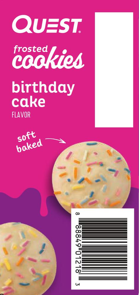 Quest Birthday Cake Frosted Protein Cookies, Soft & Chewy Protein Snacks, 8 Ct