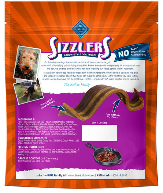 BLUE Sizzlers All Breed Natural Bacon-Style Dog Treats - 6 oz