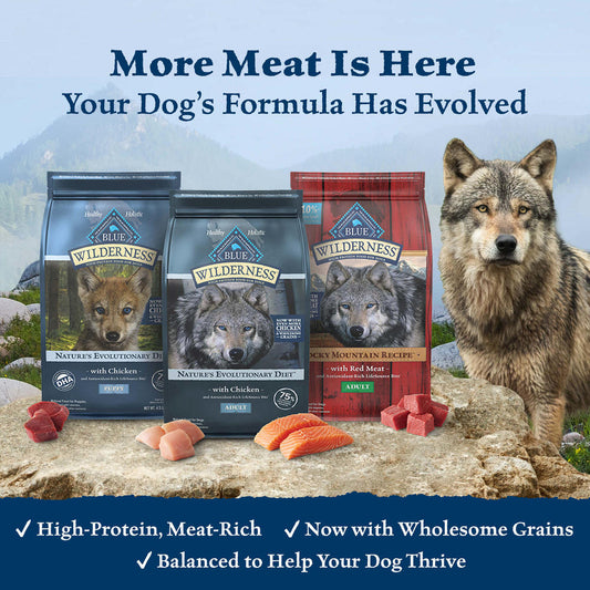 BLUE Wilderness™ High-Protein Chicken Dry Dog Food with Wholesome Grains – 24 lb