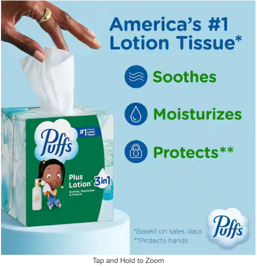 2-Ply Plus Lotion Facial Tissues – 4-Pack Cube Boxes