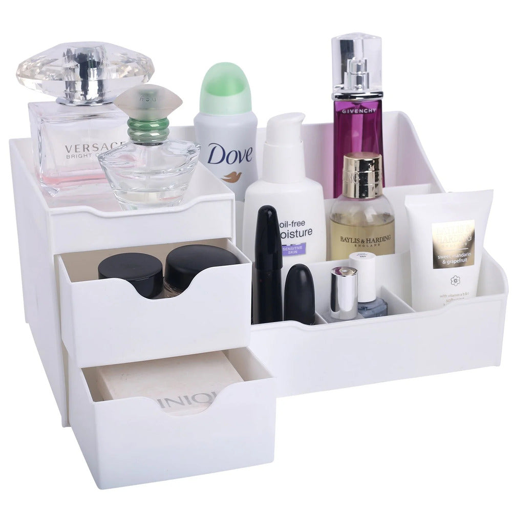 Mantello® Multi-Compartment Cosmetic Organizer – White