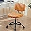 Sweetcrispy Armless PU Leather Office Desk Chair with Lumbar Support – Beige