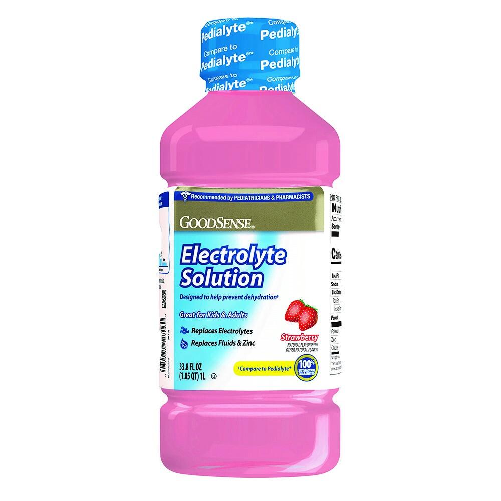 GoodSense® Strawberry Electrolyte Solution – Hydration & Electrolyte Support, 1 Liter