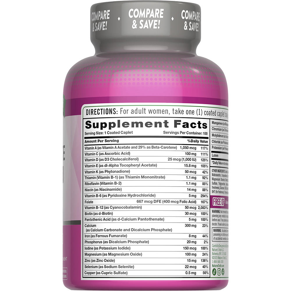Nature’s Truth ABC Complete Women’s 50+ Multivitamin – 100 Caplets