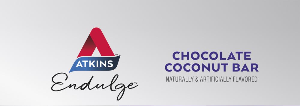 Atkins Endulge Chocolate Coconut Treat Bars – Low Sugar Dessert Snack, 5 Pack