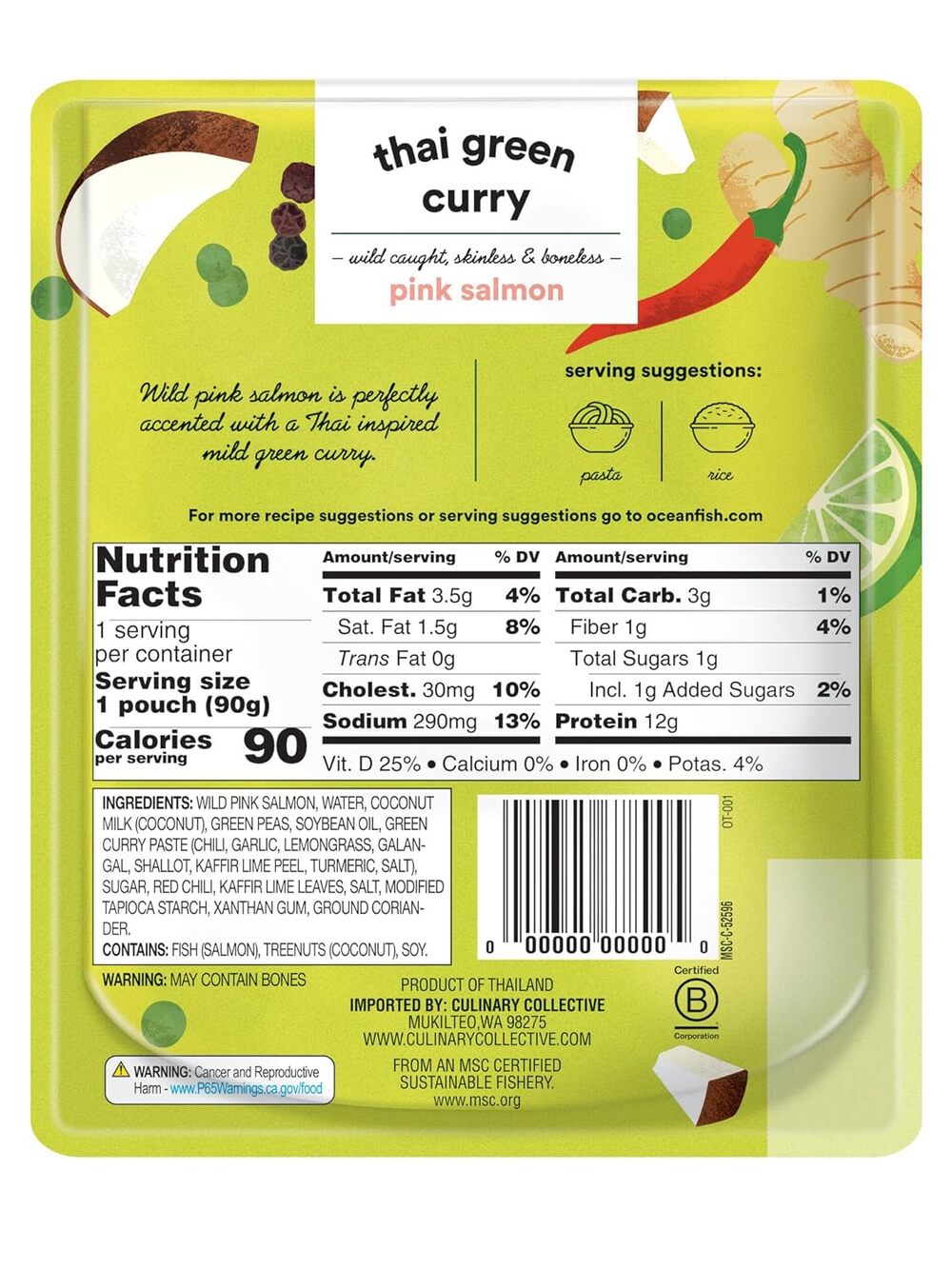 Ocean's™ Premium Thai Curry Pink Salmon, 3.17 oz