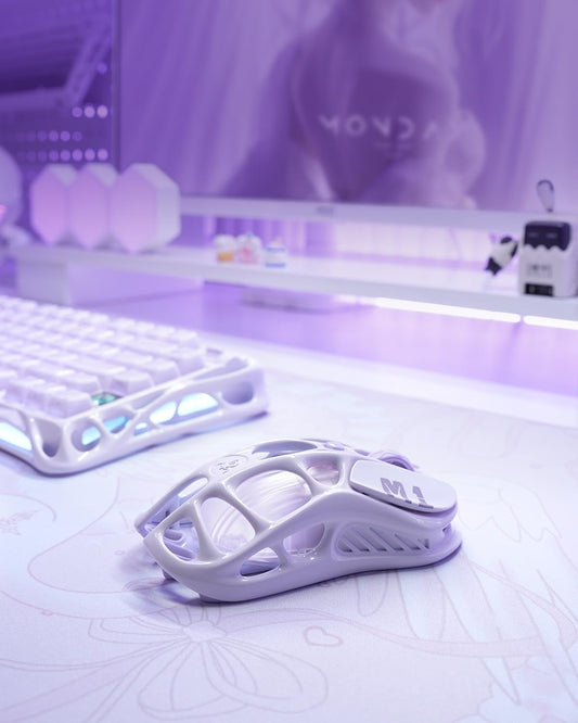 GravaStar Mercury M1 Pro Gaming Mouse, 26K DPI, Tri-Mode, Lavender