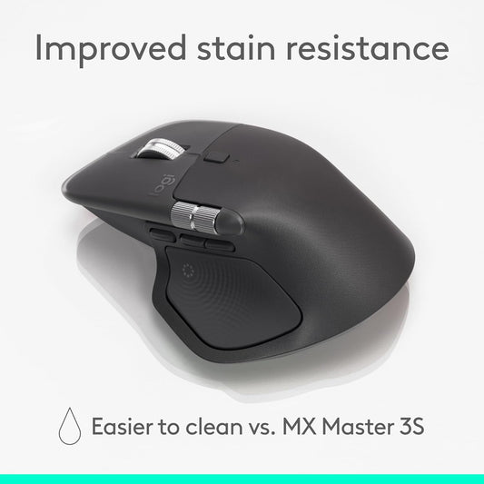 Logitech MX Master 4 Ergonomic Wireless Mouse, Haptic Feedback, USB-C, Graphite