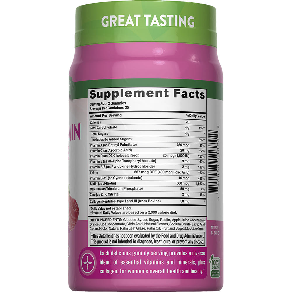 Nature’s Truth® Women’s Multivitamin + Collagen Gummies – Mixed Berry Flavor, 70 Count