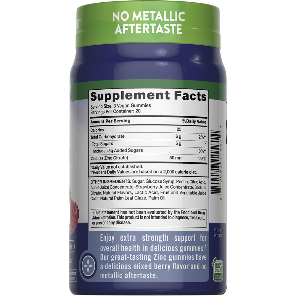 Nature’s Truth Extra Strength Zinc Immune Support Gummies – 50 mg, 60 Count