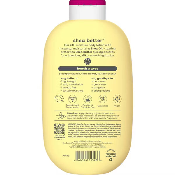 eos Shea Better 24-Hour Moisture Body Lotion - Beach Waves, 16 fl oz