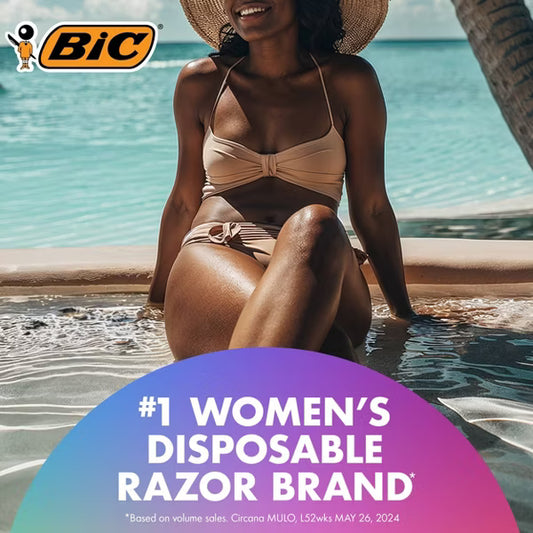 BIC Soleil Colors Women's 3-Blade Disposable Razors - Aloe & Vitamin E, 8 ct