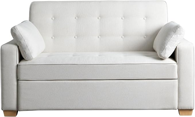 Serta Ainsley 66.5" Full Convertible Sleeper Loveseat (DreamCoil, Charcoal)