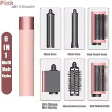 **6-in-1 Hot Air Hair Styler – Auto Curler, Straightening Brush & Hair Dryer**