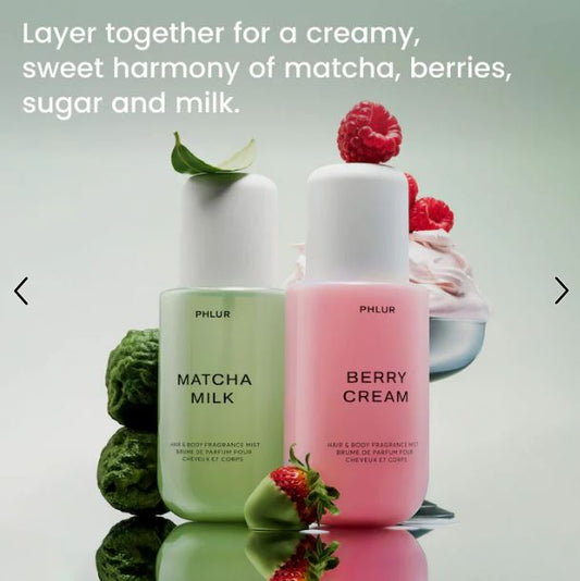 PHLUR Berry Matcha Latte Perfume Set – Creamy Fruity & Matcha-Inspired Scent Duo