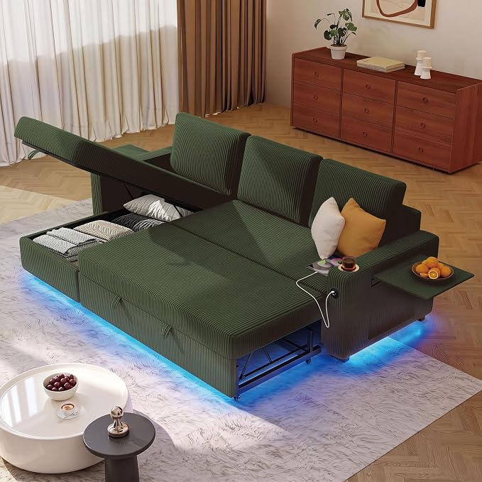 Ball & Cast® 80" L-Shaped Sleeper Sectional with Storage