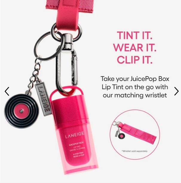 LANEIGE JuicePop Lip Tint – Nourishing, Lightweight Color & Shine-Color: K-Pop Pink - Cool Bright Pink