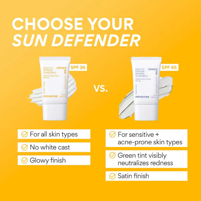 innisfree Daily UV Defense Mineral Sunscreen Broad Spectrum SPF 45