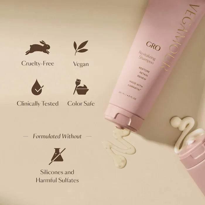 Vegamour GRO Revitalizing Shampoo and Conditioner Set for Thinning Hair