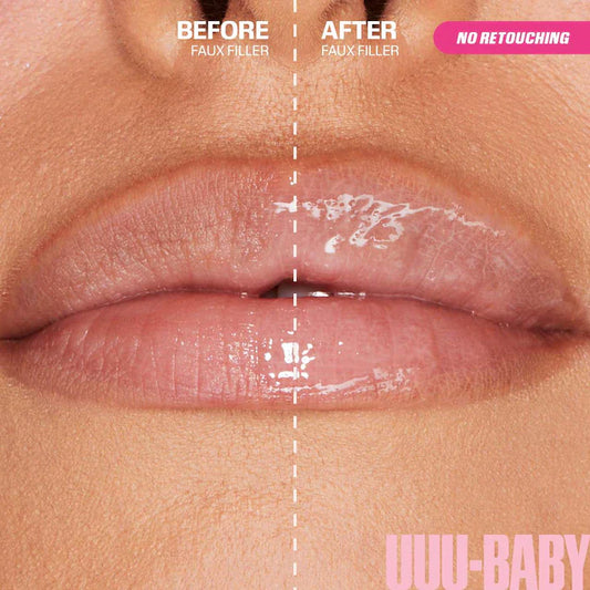 HUDA BEAUTY Faux Filler Shiny Non-Sticky Lip Gloss