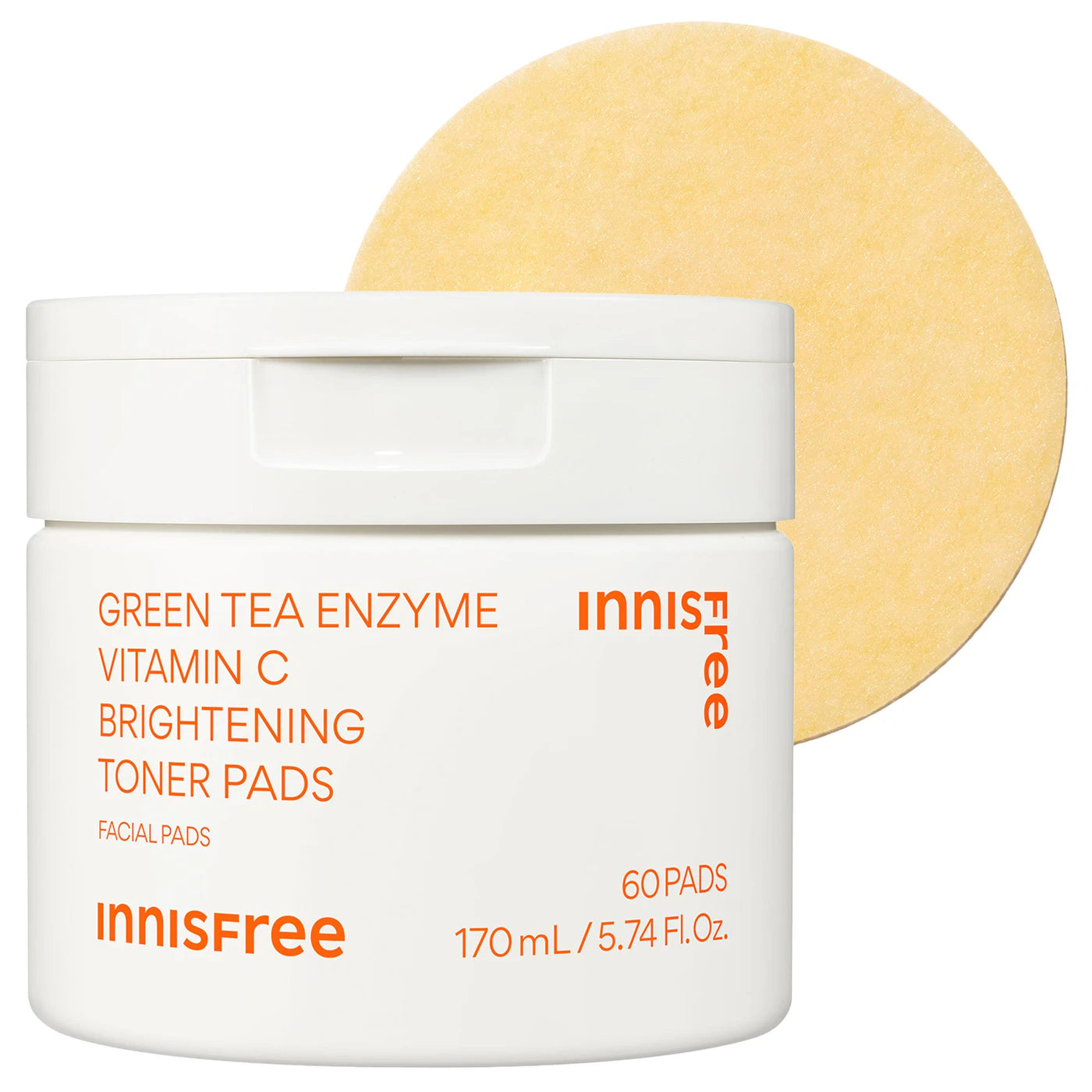 innisfree Daily Vitamin C Korean Brightening Toner Pads with Niacinamide for Dark Spots