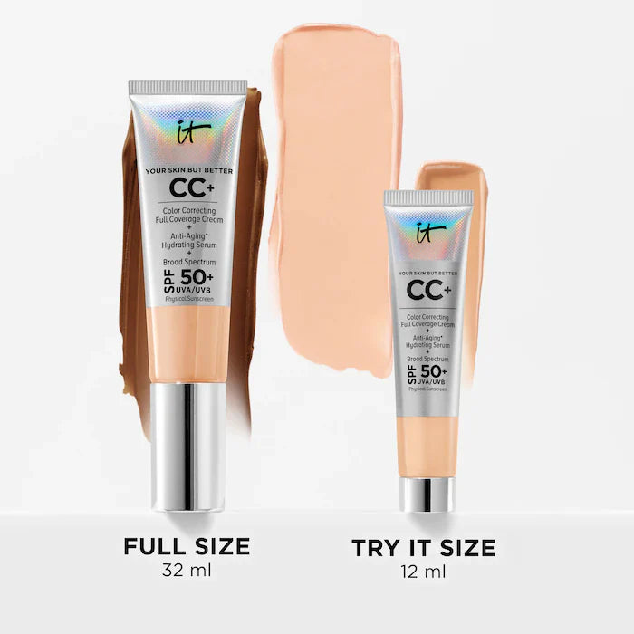 IT Cosmetics Mini CC+ Cream Full Coverage Color Correcting Foundation with SPF 50+