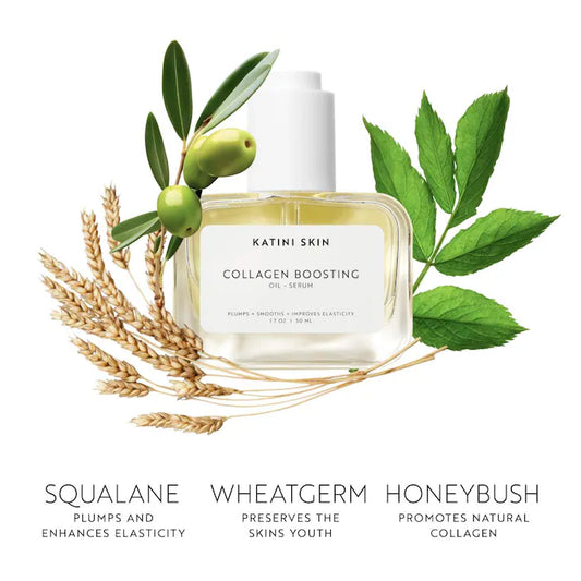 atini Skin Collagen Boosting Oil Serum for Restoring Elasticity and Plumping Skin + Squalane