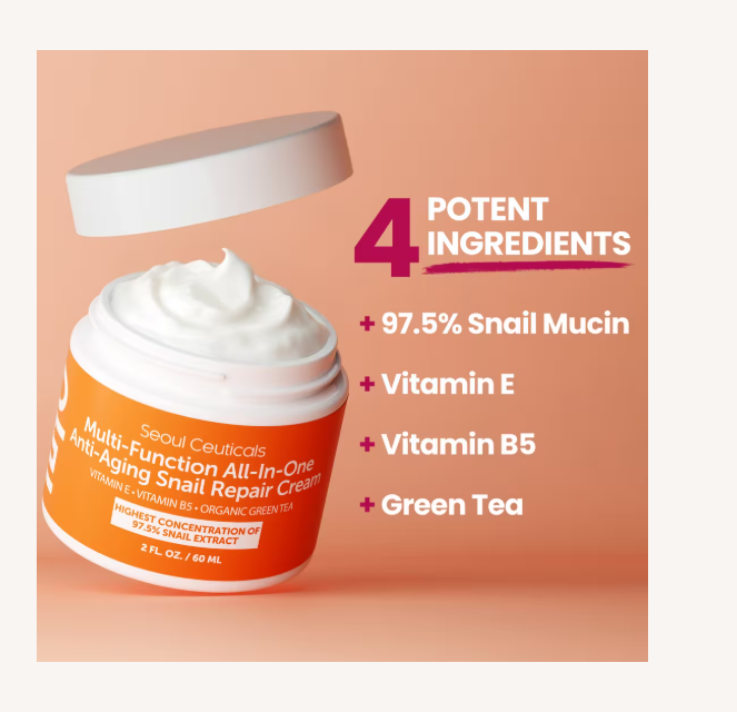 Korean Skin Care Multi-Function All-In-One Anti-Aging Snail Repair Cream