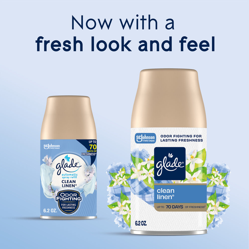 Glade® Clean Linen Automatic Room Spray Refills – 2 Pack