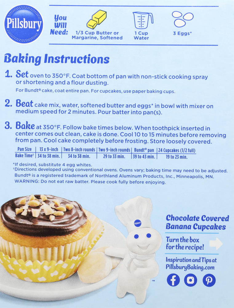 Pillsbury™ Moist Supreme® Golden Butter Recipe Flavored Cake Mix - 15.25 oz