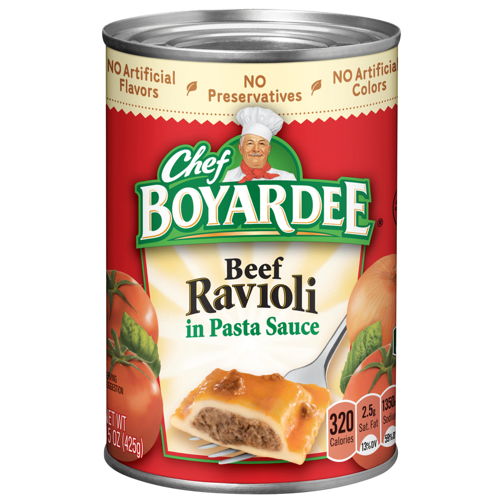 Chef Boyardee® Beef Ravioli in Tomato & Meat Sauce – 15 oz, Ready-to-Eat Pasta