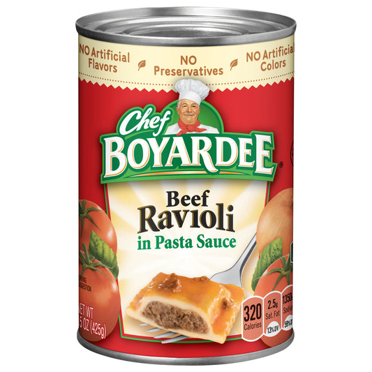Chef Boyardee® Beef Ravioli in Tomato & Meat Sauce – 15 oz, Ready-to-Eat Pasta