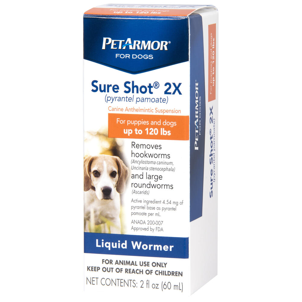 PetArmor® Sure Shot® 2X Liquid Wormer for Dogs Up to 120 lbs | Broad-Spectrum Dewormer Treatment
