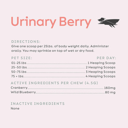Super Snouts® Urinary Berry Cranberry & Blueberry Blend – 75g | Supports Urinary Tract & Bladder Health in Dogs & Cats