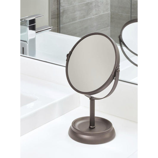 iDesign Makeup Mirror 3X Magnification, 6.5" Bronze Countertop Vanity Mirror