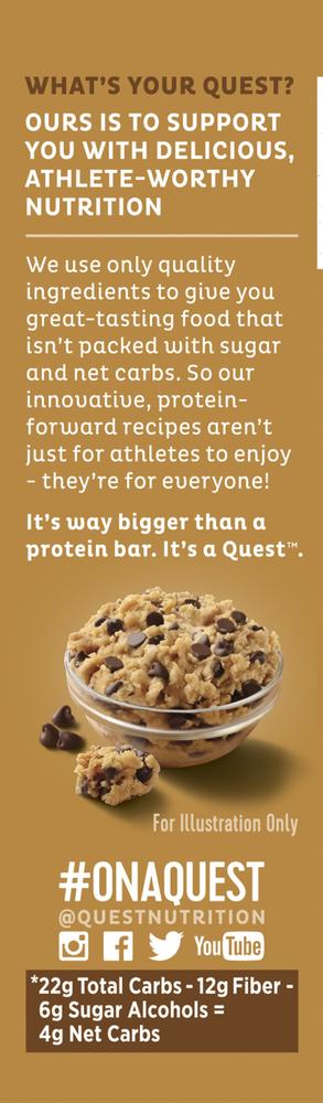 Quest™ Chocolate Chip Cookie Dough Protein Bars | High Protein, Low Sugar Snack Bar | 4 Pack