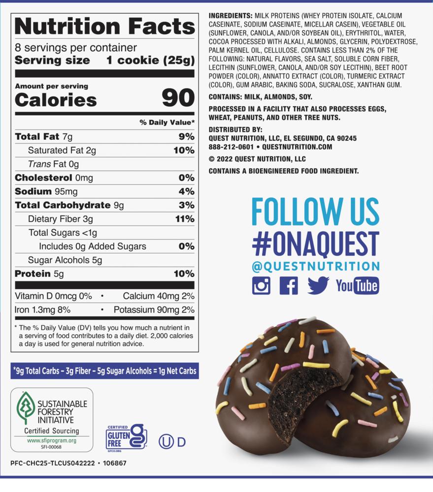 QUEST™ Chocolate Cake Frosted Protein Cookies – 8 Count | High-Protein Snack