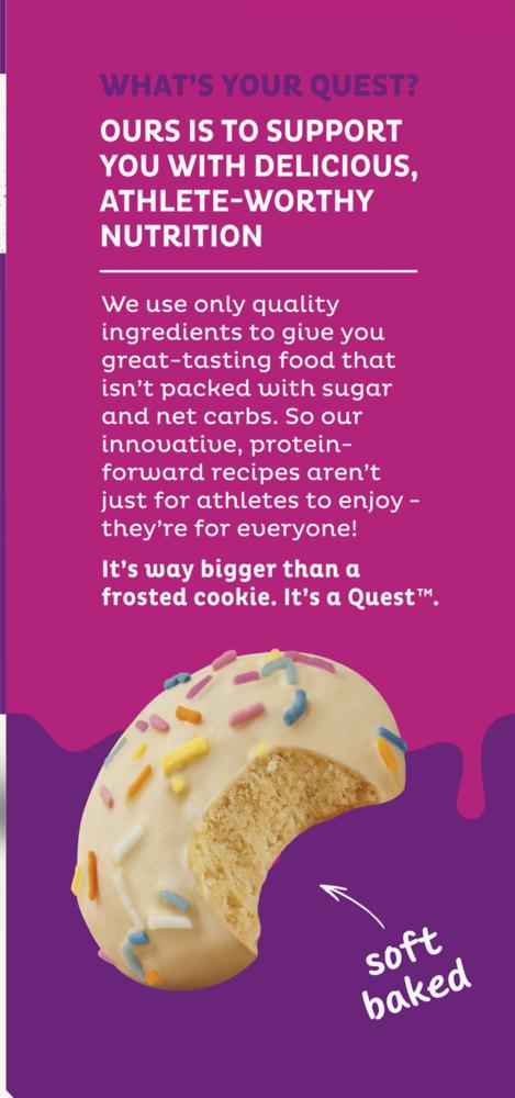 Quest Birthday Cake Frosted Protein Cookies, Soft & Chewy Protein Snacks, 8 Ct