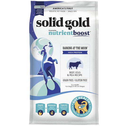 Solid Gold® Barking at the Moon® Grain-Free High-Protein Dry Dog Food – Beef, Egg & Pea – 22 lb