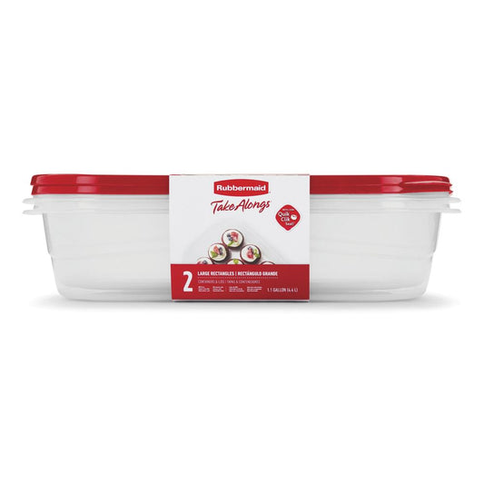 "Rubbermaid® TakeAlongs® 2-Piece 1-Gallon Rectangular Plastic Food Storage Containers"