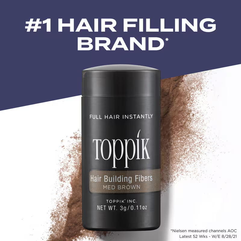 Toppik Hair Building Fibers Medium Brown – Instant Hair Thickening & Coverage Powder