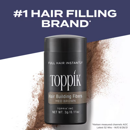 Toppik Hair Building Fibers Medium Brown – Instant Hair Thickening & Coverage Powder