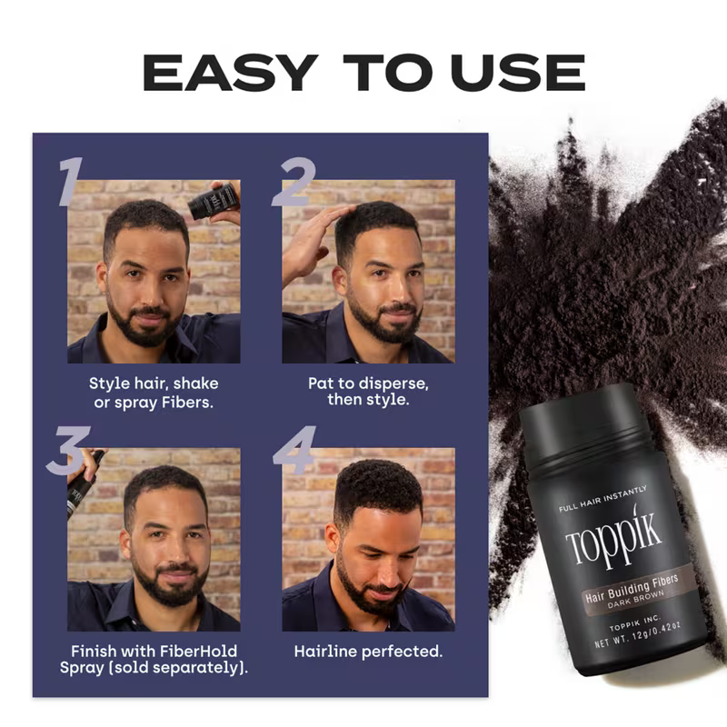 Toppik Hair Building Fibers Medium Brown – Instant Hair Thickening & Coverage Powder