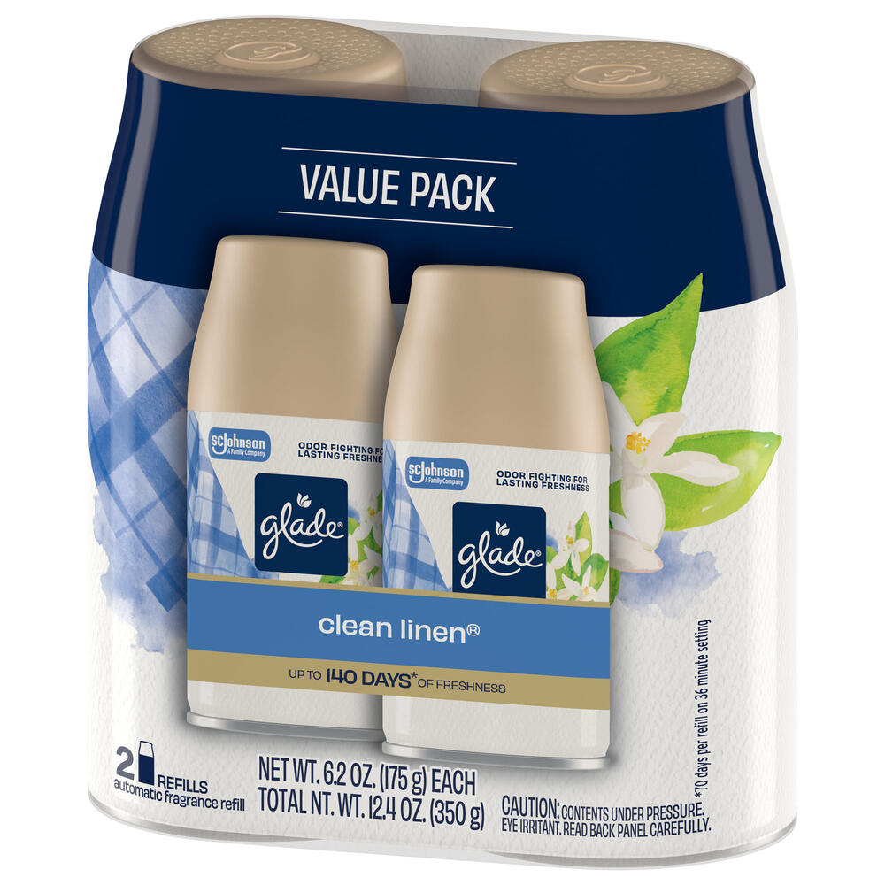 Glade® Clean Linen Automatic Room Spray Refills – 2 Pack