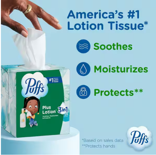 Premium Plus Lotion Facial Tissues – 3 Cube Boxes