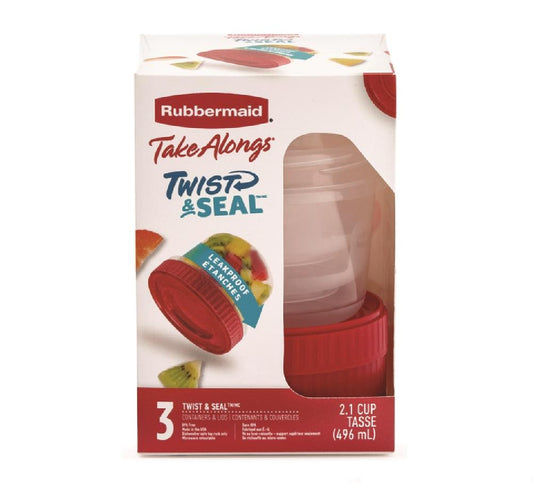 "Rubbermaid® TakeAlongs® Twist & Seal™ 3-Piece Plastic Food Storage Container Set"