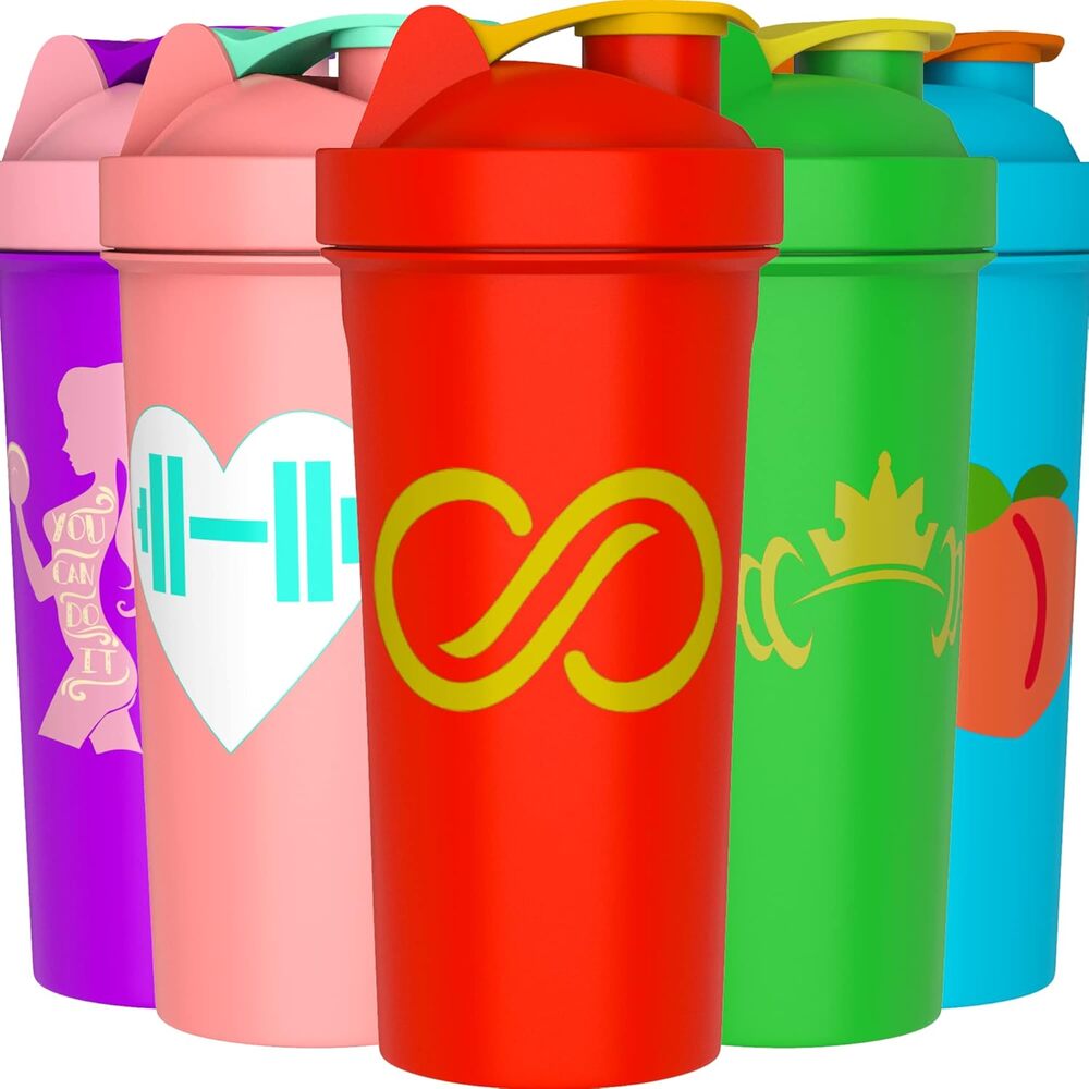 Jeela Sports Premium Protein Shaker Bottle Set – 5 x 24 oz
