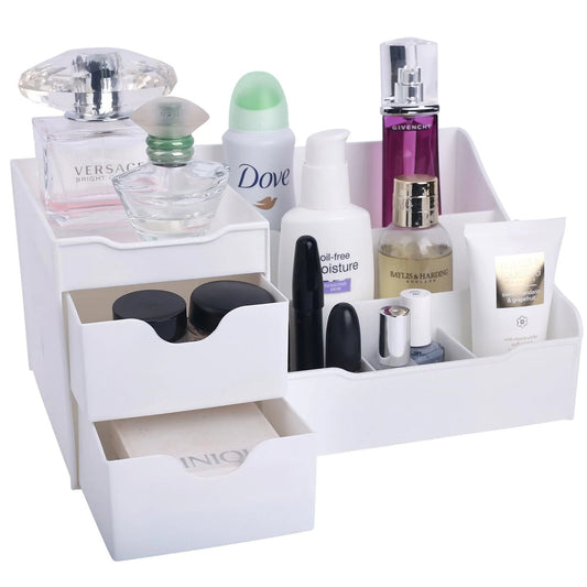 Mantello® Multi-Compartment Cosmetic Organizer – White