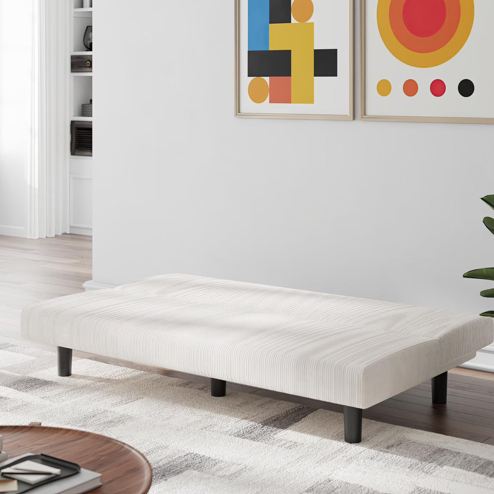 DHP Kelra Modern Armless Corduroy Futon for Small Spaces
