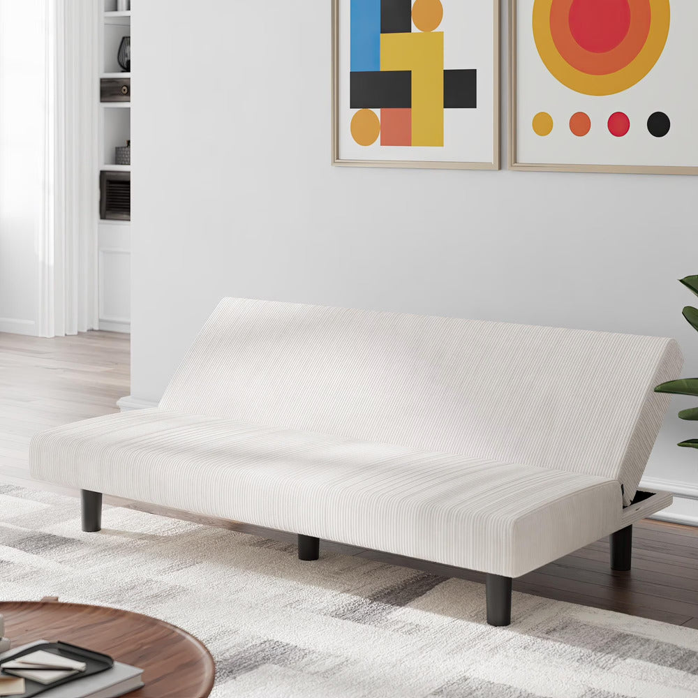 DHP Kelra Modern Armless Corduroy Futon for Small Spaces